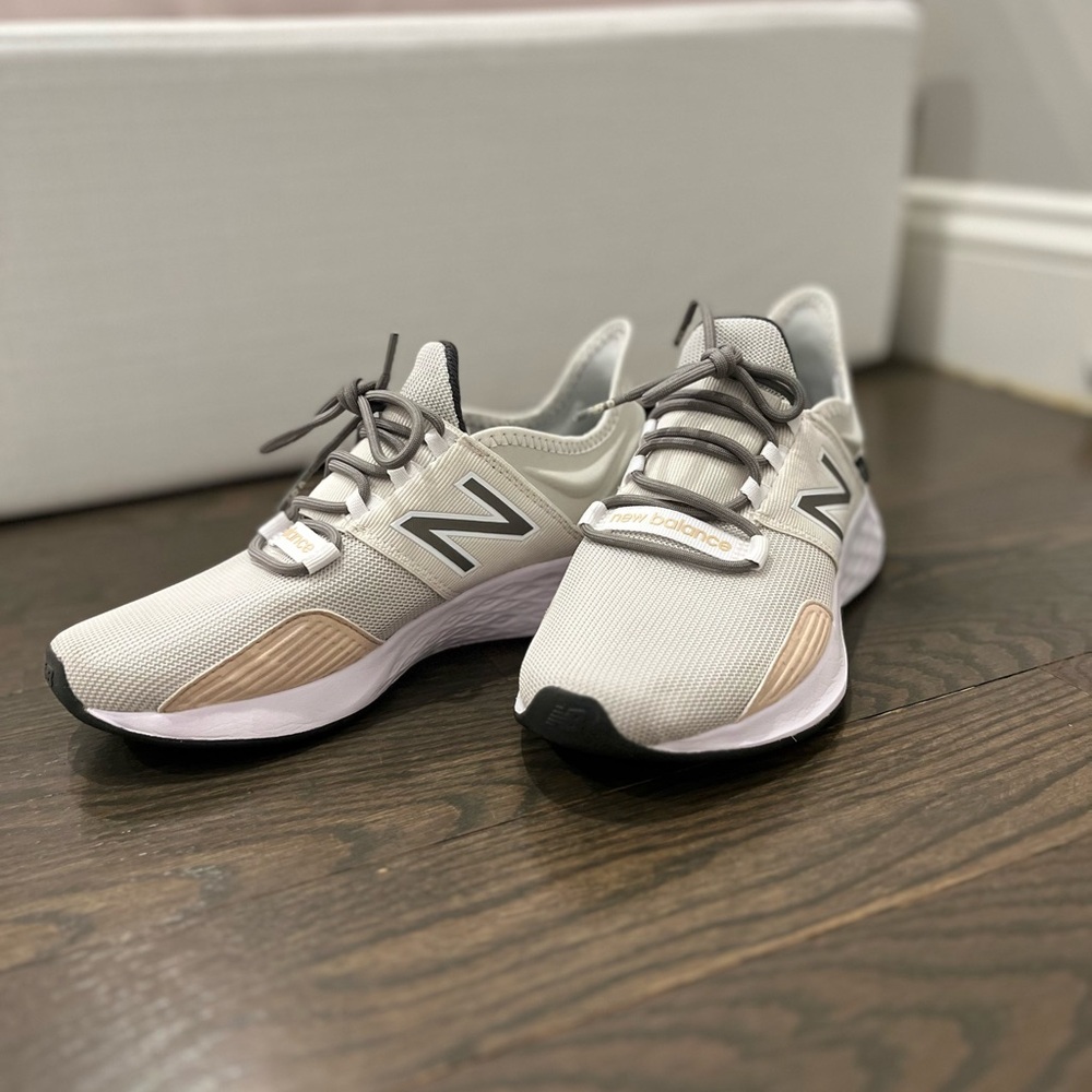 FIGS X New Balance Women's Cream and Tan Running Shoes